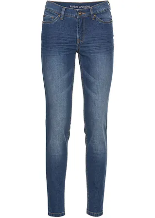 Super-Skinny-Jeans verkürzt in blau von vorne - bonprix