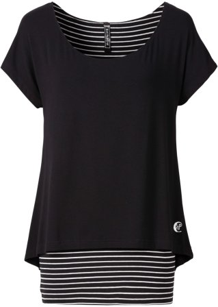 2-in-1-Shirt in schwarz - RAINBOW