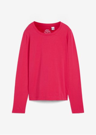 Essential Langarmshirt in Slim-Fit, seamless in pink von vorne - bonprix PREMIUM
