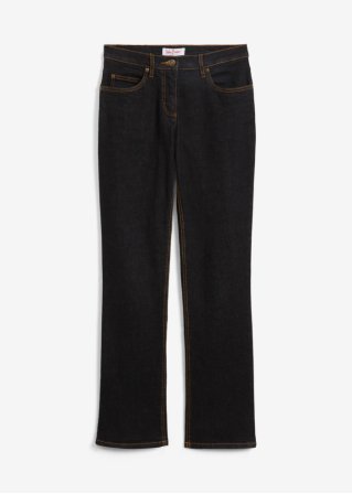 Straight Jeans Mid Waist, Stretch  in schwarz von vorne - John Baner JEANSWEAR
