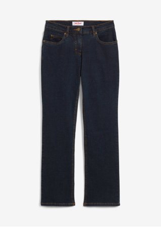 Straight Jeans Mid Waist, Stretch  in blau von vorne - John Baner JEANSWEAR
