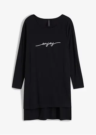 Longshirt mit Schlitzen in schwarz von vorne - bonprix