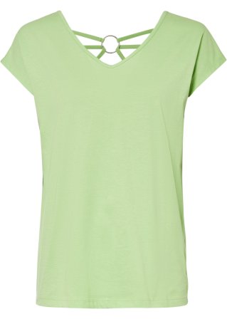 Shirt mit Rückendetail in grün von vorne - RAINBOW