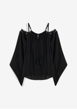 Bluse in schwarz von vorne - RAINBOW