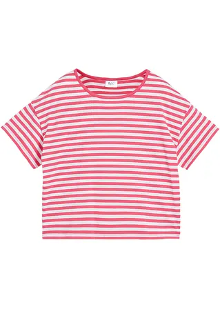 Mädchen T-Shirt aus Bio Baumwolle in pink von vorne - bpc bonprix collection