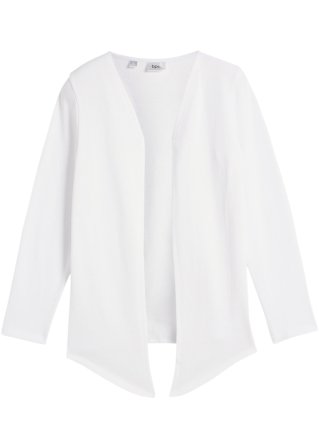 Mädchen Zipfel-Sweatjacke aus Bio-Baumwolle​ in weiß von vorne - bpc bonprix collection