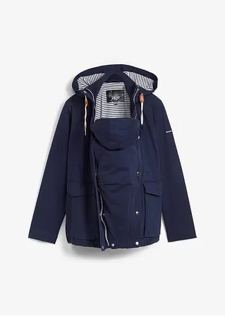 3-in-1 Umstandsjacke mit Trageeinsatz in blau von vorne - bonprix