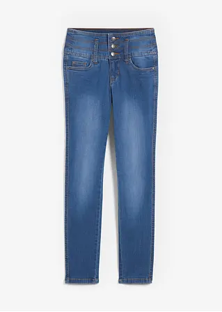 Slim Jeans High Waist, Shaping in blau von vorne - bonprix