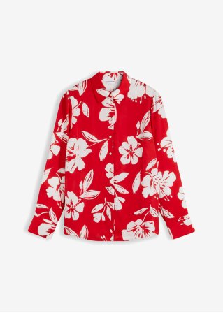 bedruckte Bluse in rot von vorne - BODYFLIRT