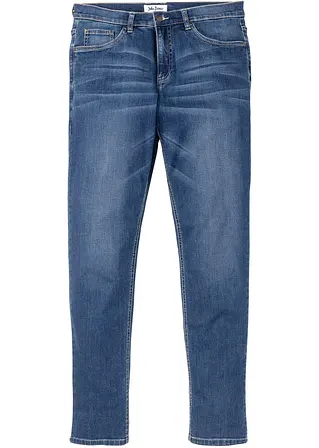 Regular Fit Stretch-Jeans, Tapered in blau von vorne - bonprix