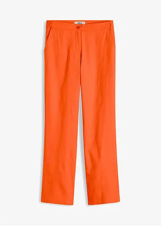High-Waist-Hose aus Leinen-Viskose-Mix in orange von vorne - bonprix