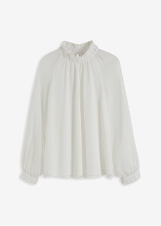 Bluse mit Schmuckapplikation  in weiß von vorne - BODYFLIRT boutique