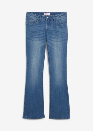 Bootcut Jeans Mid Waist, Stretch  in blau von vorne - John Baner JEANSWEAR