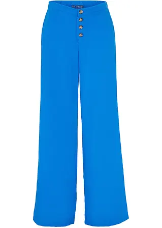 Palazzo-Hose mit Leinen mit extra langem Bein in blau von vorne - bonprix