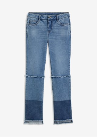 Patchwork Jeans  in blau von vorne - RAINBOW