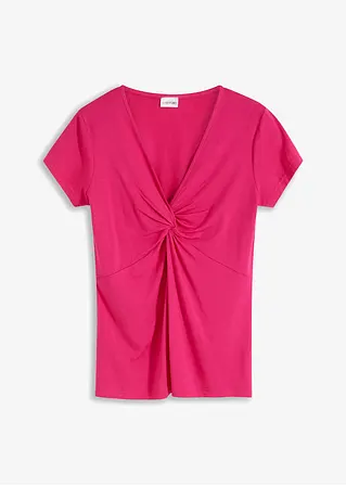 Shirt mit Knoten in pink von vorne - bonprix
