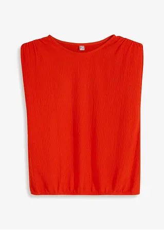 Jerseycrepe-Top mit Schulterpolster in orange von vorne - BODYFLIRT