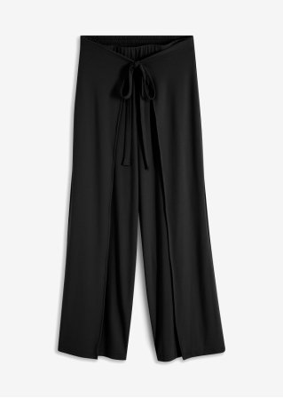 Weite Jersey-Hose  in schwarz von vorne - BODYFLIRT