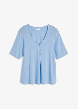 T-Shirt in blau von vorne - bonprix