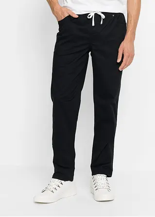 Regular Fit Stretch-Schlupfhose, Straight in schwarz von vorne - bonprix