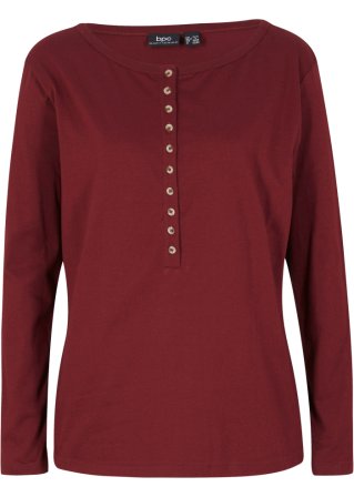 Henleyshirt aus Baumwolle in rot von vorne - bpc bonprix collection