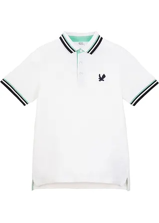 Jungen Poloshirt aus Bio-Baumwolle in weiß von vorne - bpc bonprix collection