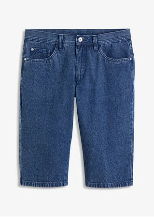 Long-Jeans-Bermuda aus Bio Baumwolle in blau von vorne - RAINBOW
