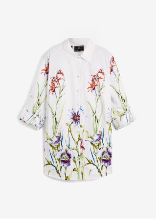 Bluse mit Blumendruck in weiß von vorne - bpc selection