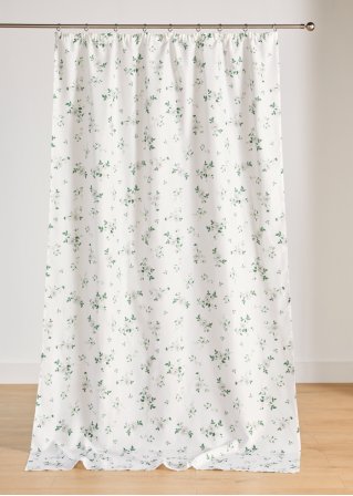 Vorhang mit Blumen Druck (1er Pack) in weiß - bpc living bonprix collection