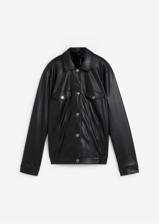 Lederimitat-Jacke in schwarz von vorne - bpc selection