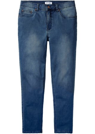 Classic Fit Power-Stretch-Jeans mit T-400 m. Komfortschnitt, Tapered in blau von vorne - John Baner JEANSWEAR
