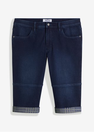 Long-Jeans-Bermuda, Regular Fit in blau von vorne - John Baner JEANSWEAR
