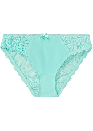 Slip mit zarter Spitze in grün von vorne - bonprix