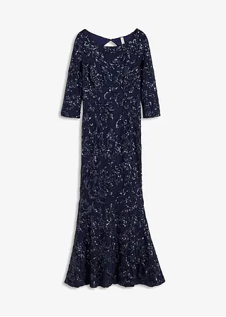 Paillettenkleid mit Rückenausschnitt in blau von vorne - bonprix