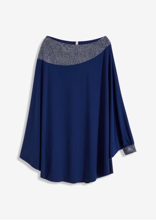 One-Shoulder-Kleid in blau von vorne - BODYFLIRT boutique