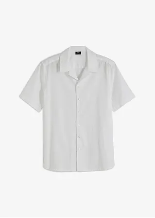 Resort-Kurzarmhemd aus Bio Baumwolle in weiß von vorne - bpc bonprix collection