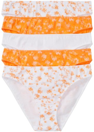 Slip mit Bio-Baumwolle (5er Pack) in orange von vorne - bpc bonprix collection
