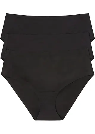 Feel Comfort Nahtlose Panty (3er Pack) in schwarz von vorne - bonprix