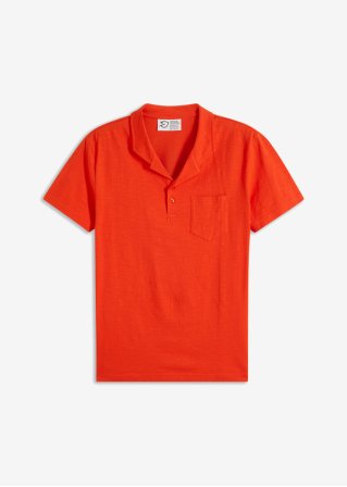 Poloshirt Kurzarm aus Bio-Baumwolle in orange von vorne - bpc selection