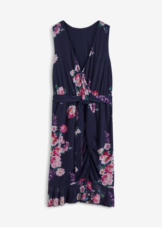 Kleid mit Rüschen  in blau von vorne - BODYFLIRT boutique