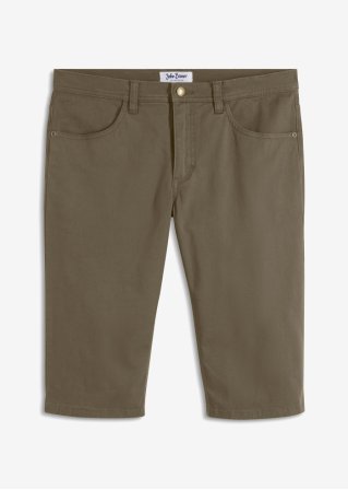 Long-Jeans-Bermuda, Regular Fit in grün von vorne - John Baner JEANSWEAR