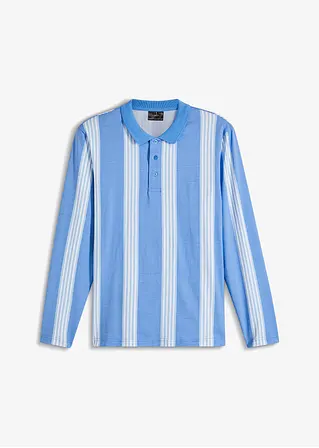 Polo-Langarmshirt in blau von vorne - bpc selection