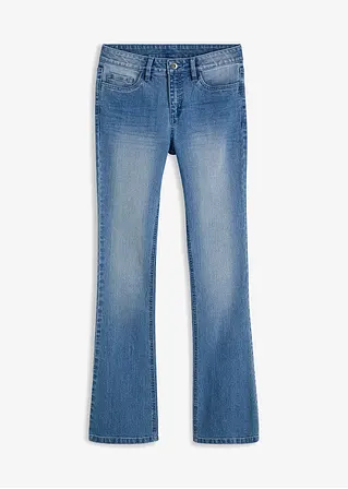 Flared Jeans Mid Waist, stretch in blau von vorne - bonprix