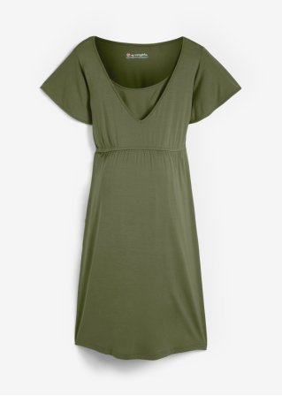 Umstandskleid/Stillkleid aus LENZING™ ECOVERO™ in grün von vorne - bpc bonprix collection