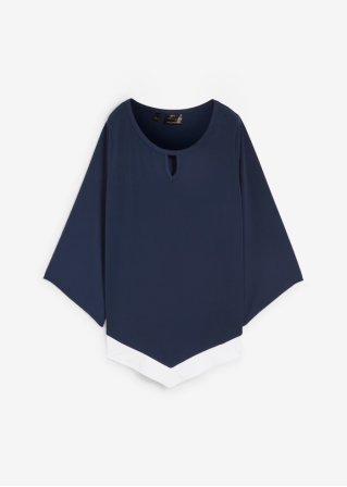 Shirt-Tunika mit Rundhalsausschnitt  in blau von vorne - bpc selection