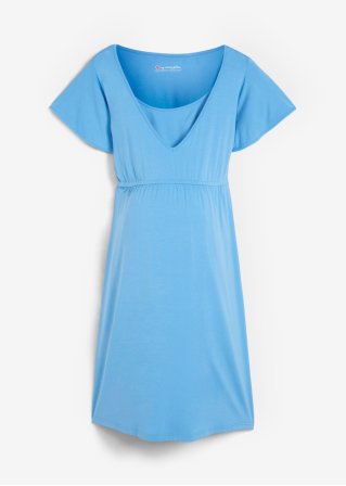 Umstandskleid/Stillkleid aus LENZING™ ECOVERO™ in blau von vorne - bpc bonprix collection