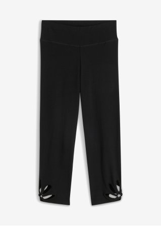 Capri-Leggings mit Accessoires  in schwarz von vorne - BODYFLIRT boutique