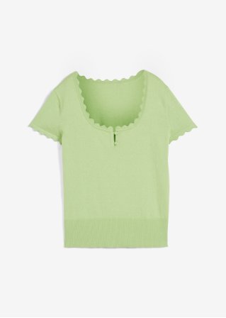 Pullover mit Seidenanteil in grün von vorne - bonprix PREMIUM