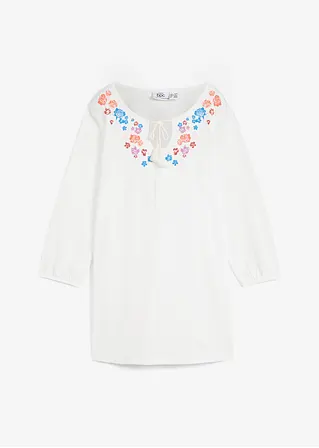 Umstandsshirt / Stillshirt mit Quaste und Blumendruck in weiß von vorne - bpc bonprix collection