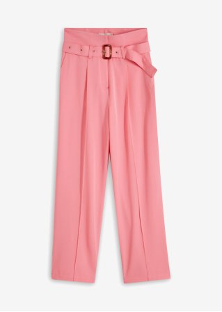 High-Waist-Hose, Paper-Bag  in rosa von vorne - BODYFLIRT boutique